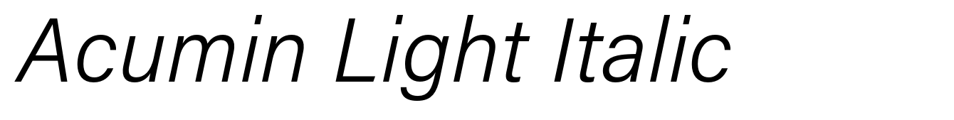 Acumin Light Italic